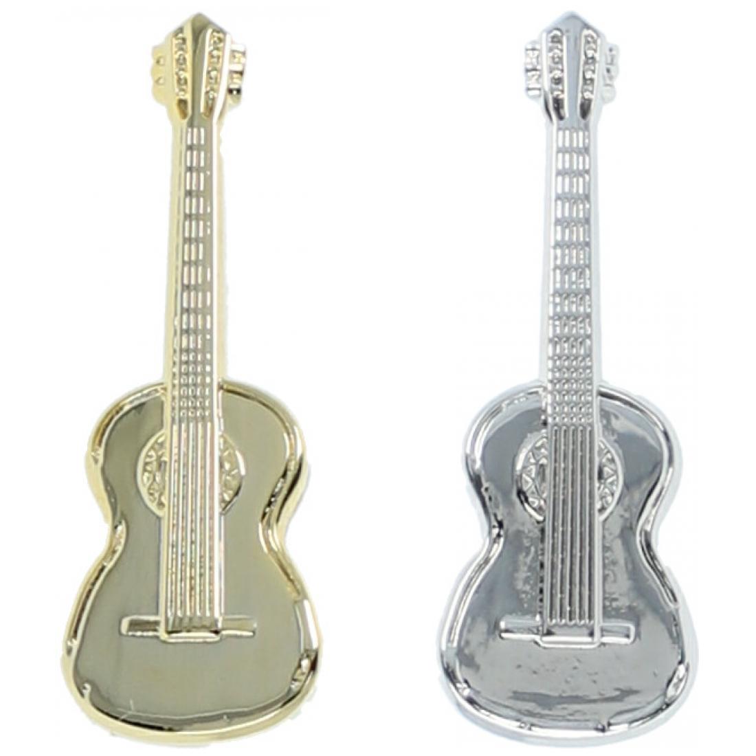 Concert guitar pin, silver-plated or gold-plated