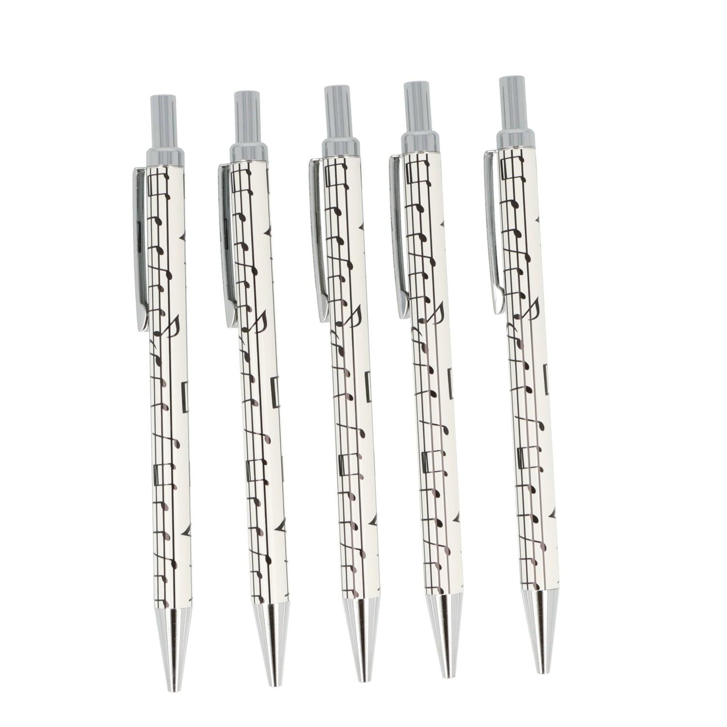 Music-themed ballpoint pen made of metal, keyboard, musical note or note mix