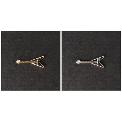Flying V-Pin, Gitarre, E-Gitarre, versilbert oder vergoldet