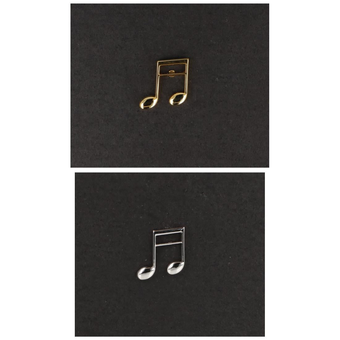 16th note pin, sixteenth note, silver-plated or gold-plated