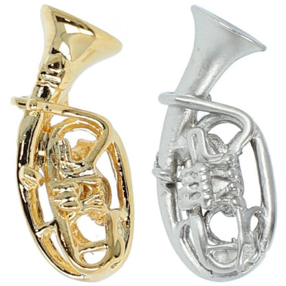 Tenor horn pin, silver-plated or gold-plated, brass music