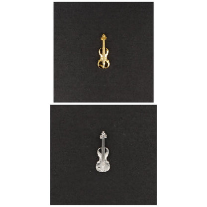 Violin pin, silver-plated or gold-plated