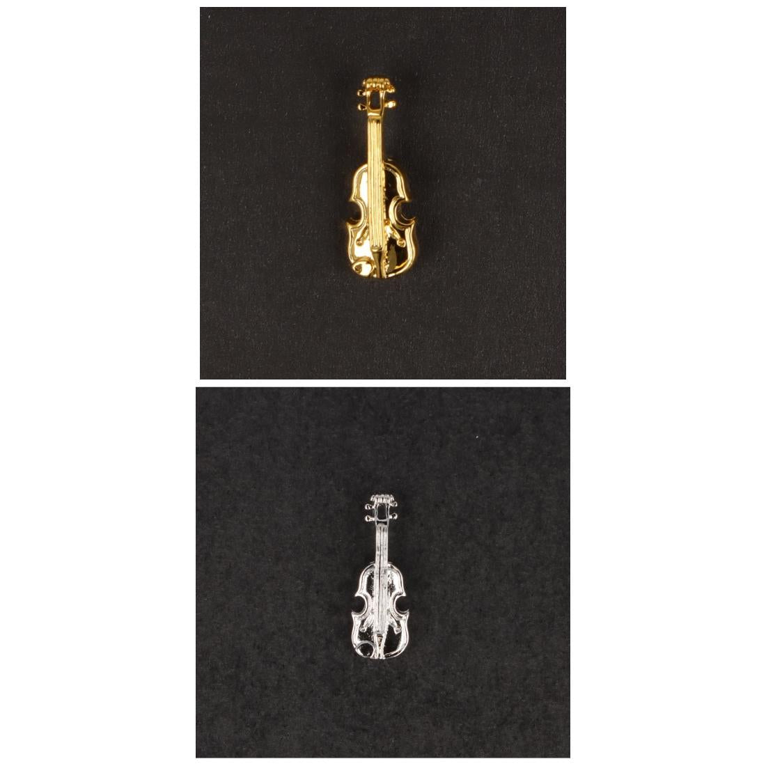 Violin pin, silver-plated or gold-plated