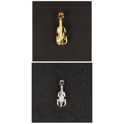 Violin pin, silver-plated or gold-plated