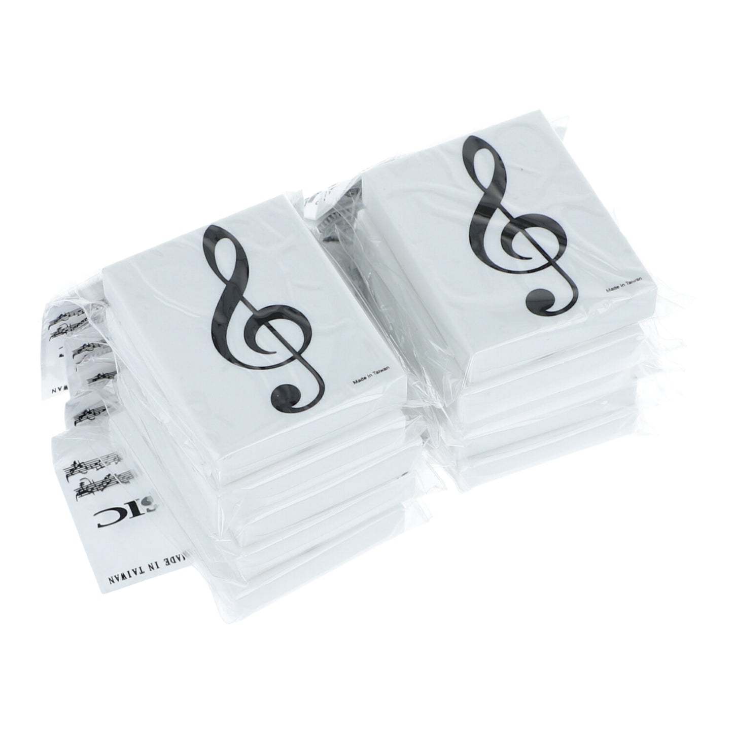 Pack of 10 erasers, 5 different music motifs
