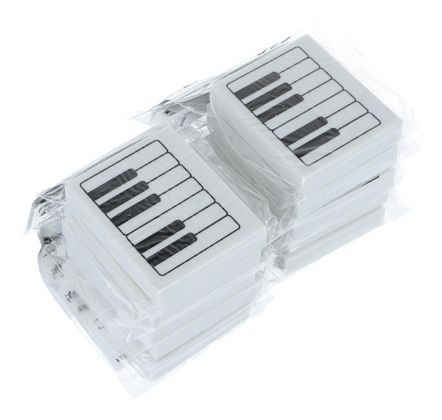 Pack of 10 erasers, 5 different music motifs