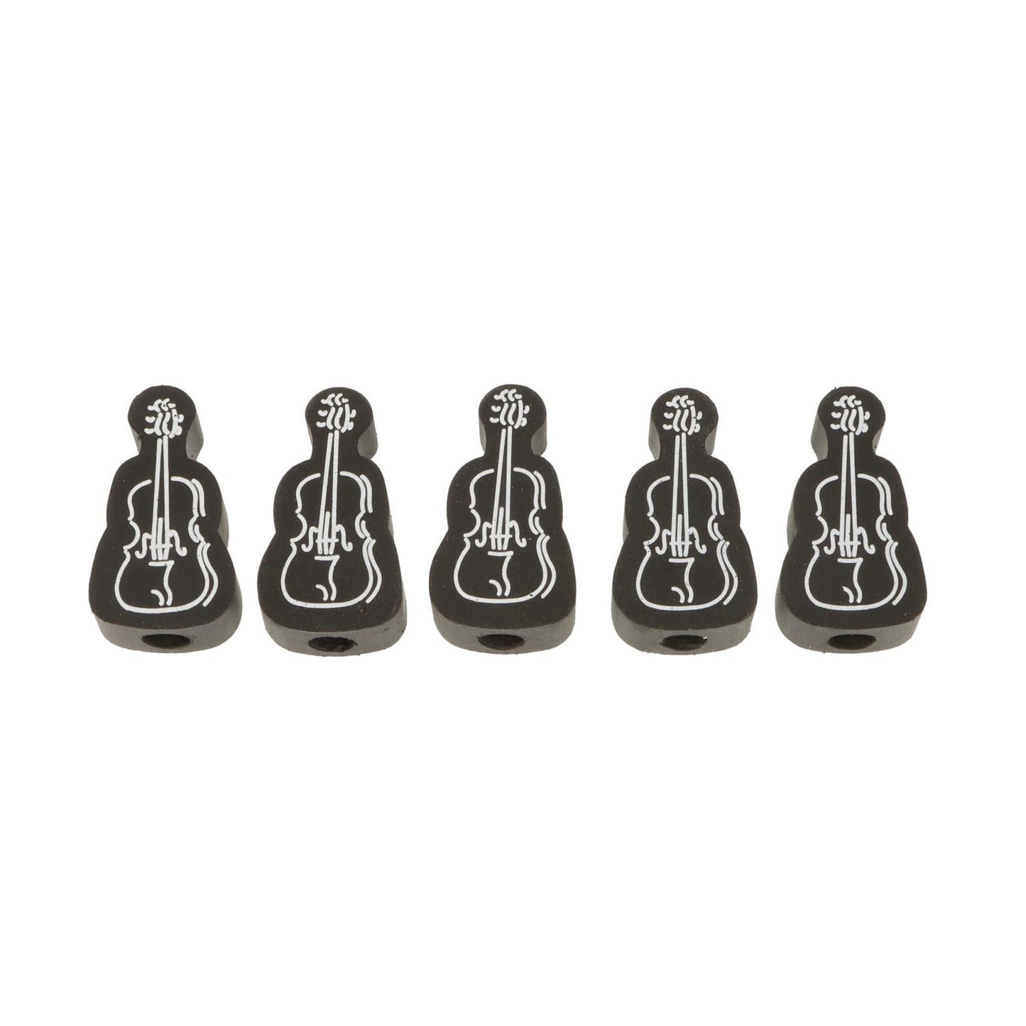 Violin Eraser in black - pack of 5