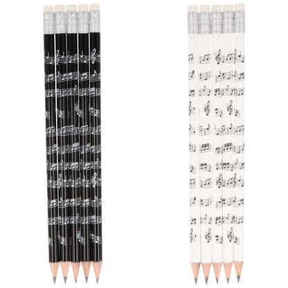 Staff pencils with eraser in white or black