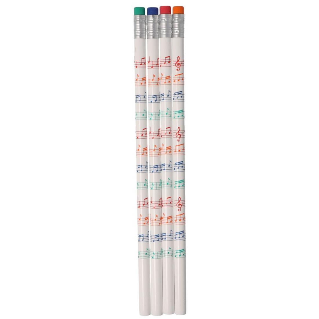 colored music lines pencils with erasers