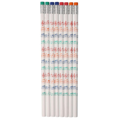 colored music lines pencils with erasers