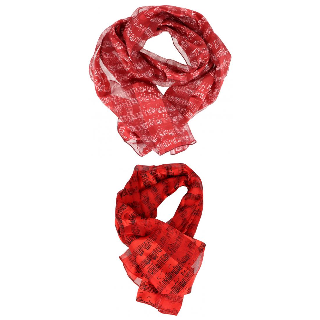 Bach-Noten Schal mit Satinstreifen, verschieden Farben