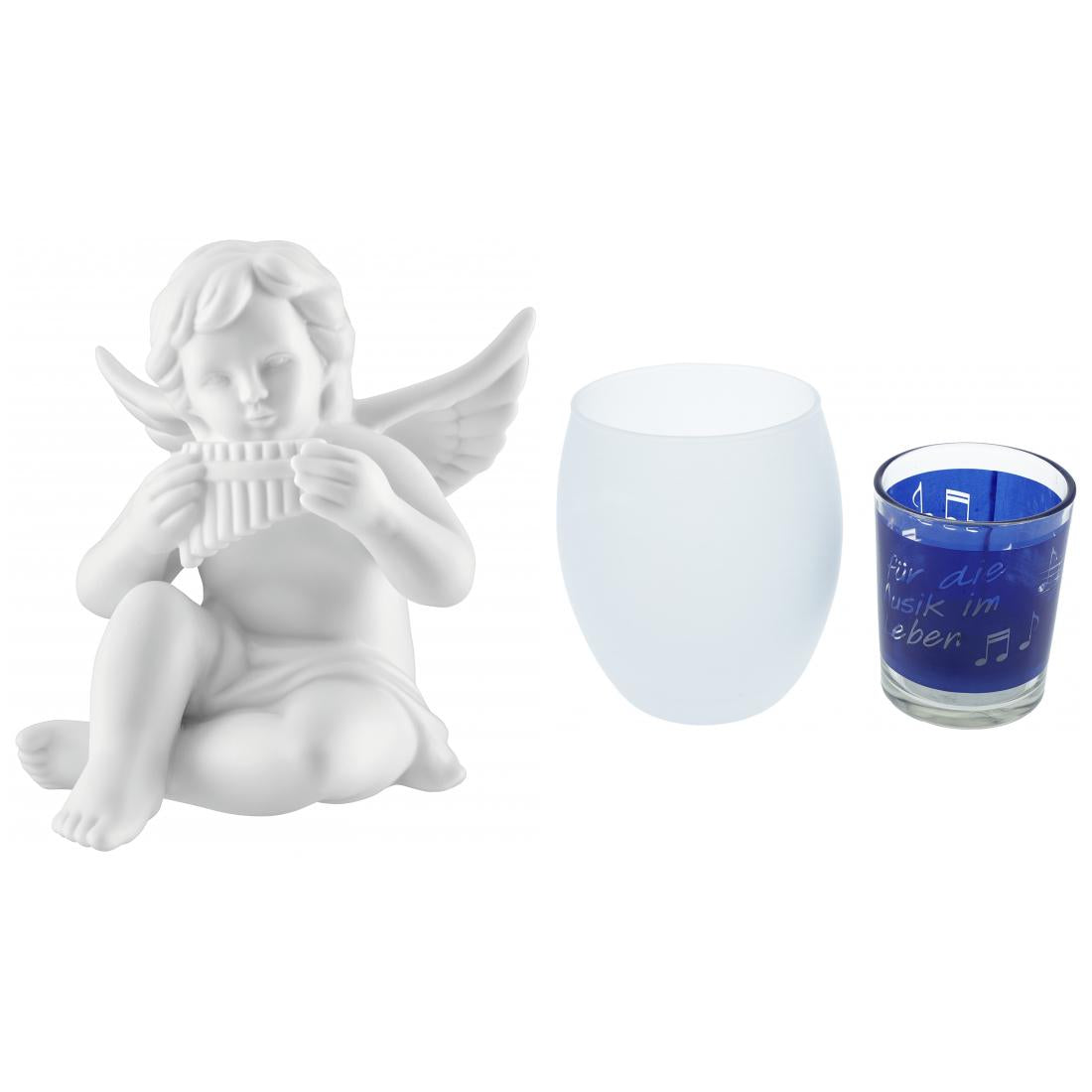 Angel with pan flute and lantern "for the music in life"