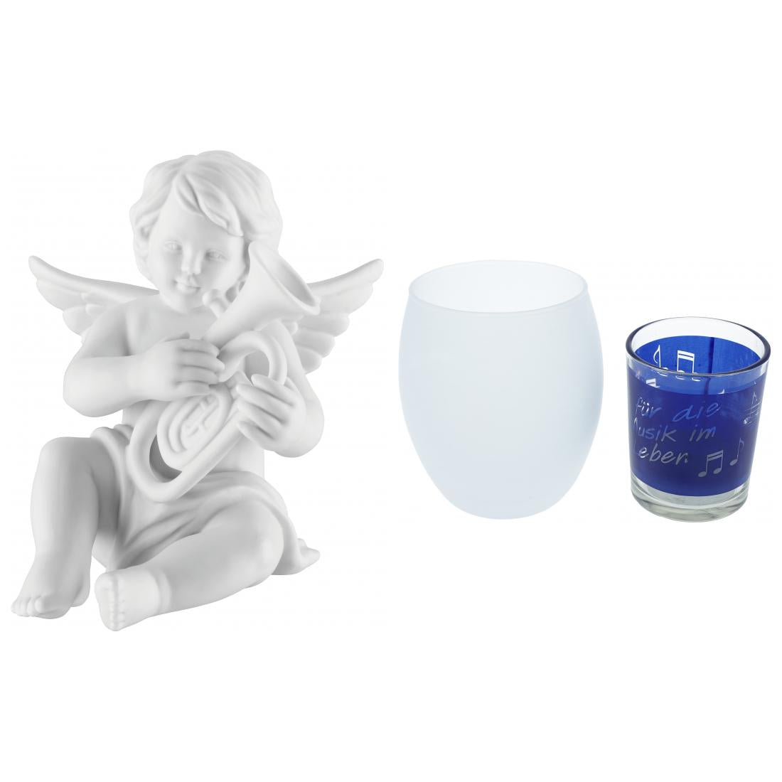 Angel with baritone horn and lantern "for the music in life"