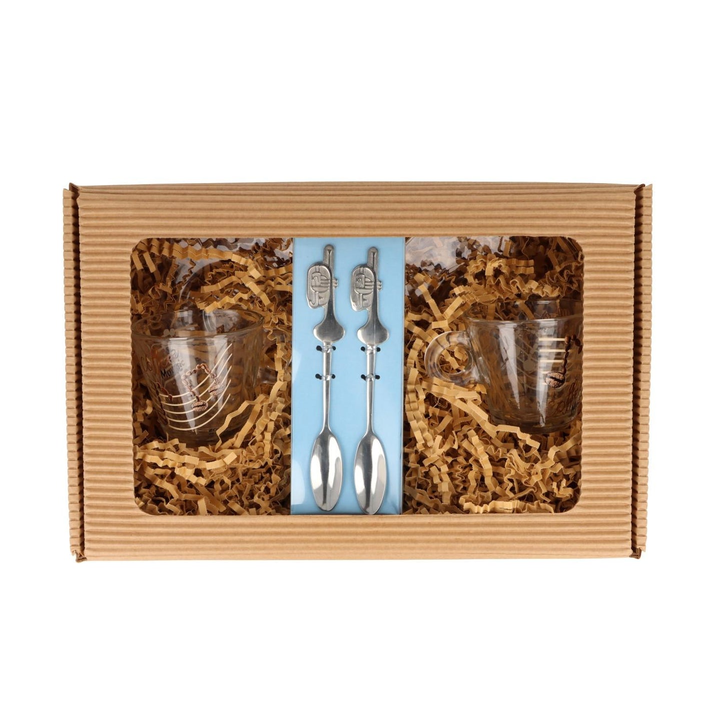Gift set of 2 espresso cups and espresso spoons
