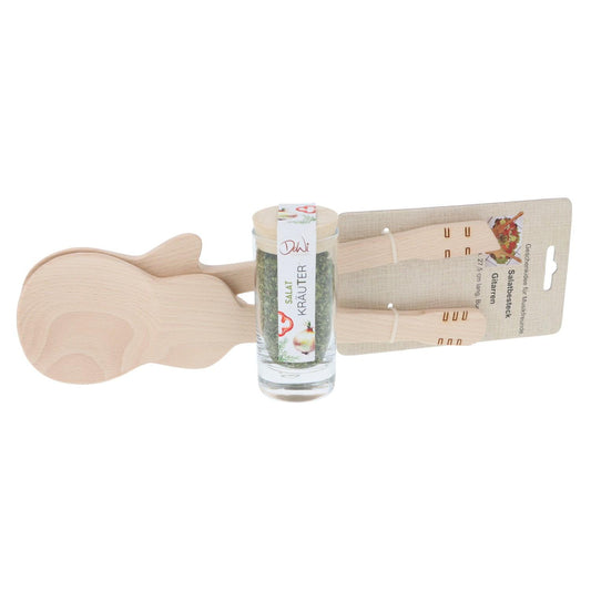 Gift set guitar salad cutlery and salad herb spice mix