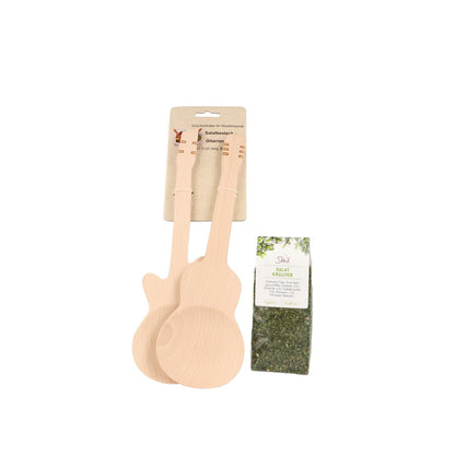 Geschenkset Gitarren-Salatbesteck und Salat-Kräuter-Gewürzmischung