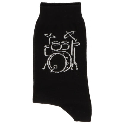 Socks with woven white drums, music socks