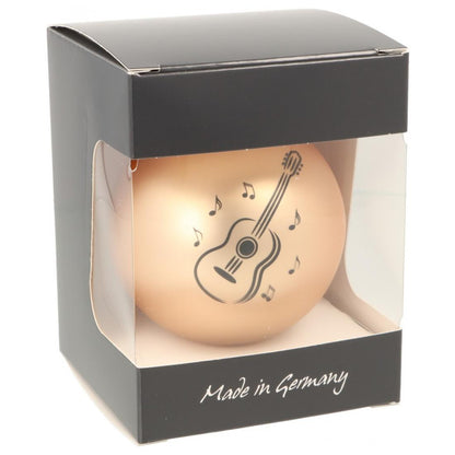 Christmas bauble with concert guitar print (single), various colors