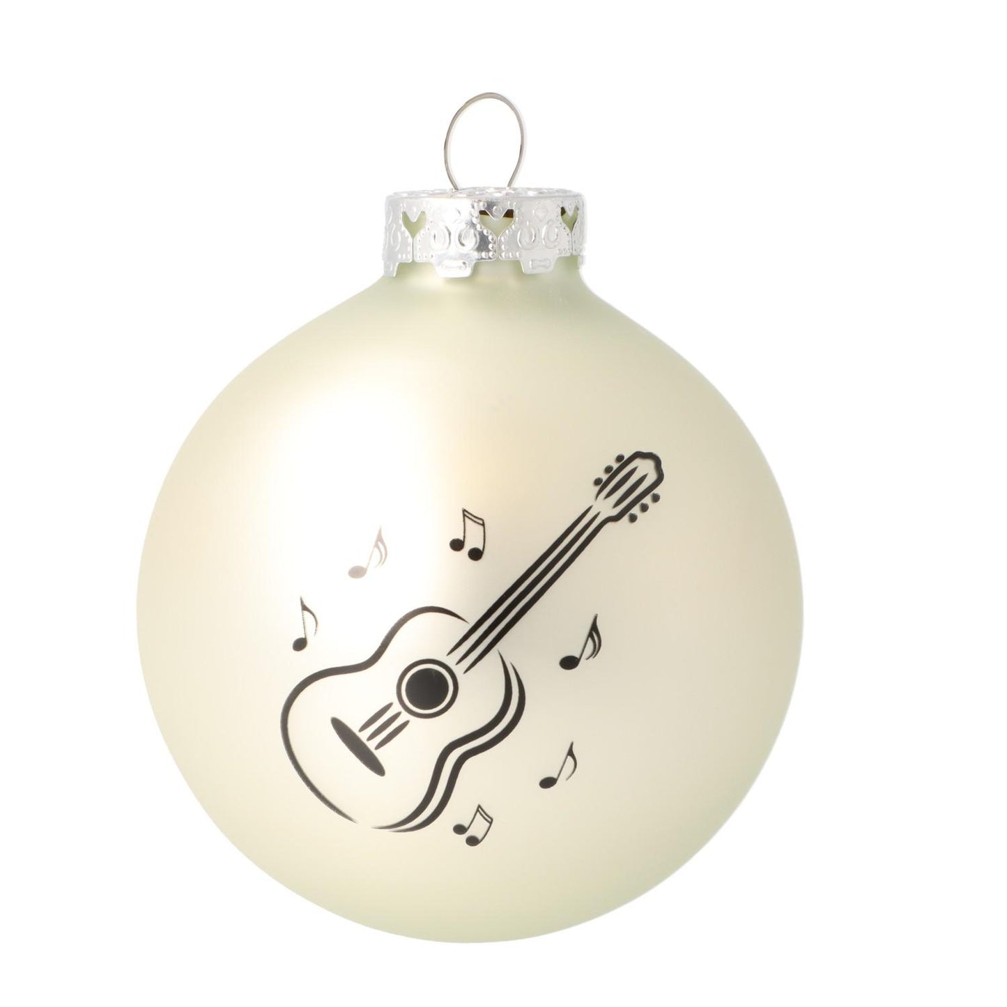 Christmas bauble with concert guitar print (single), various colors