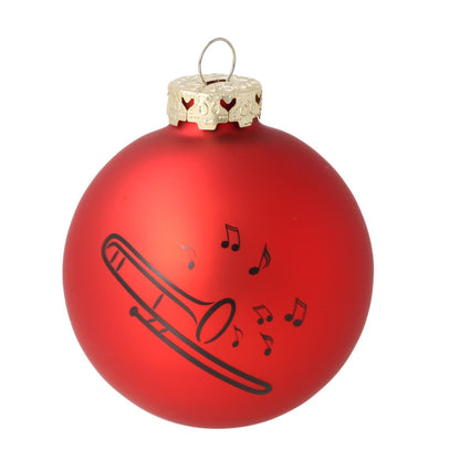 Christmas ball with trombone print (single), various colors