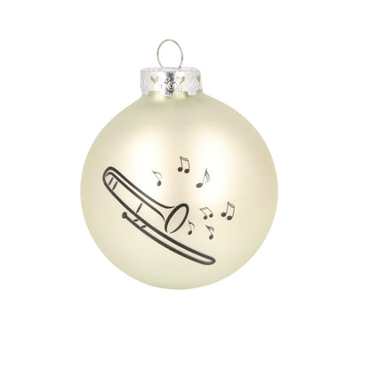 Christmas ball with trombone print (single), various colors