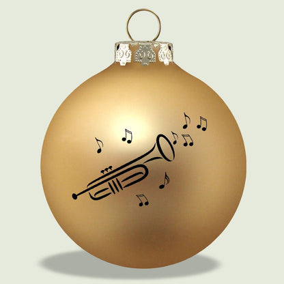 Christmas ball with trumpet print (single), various colors