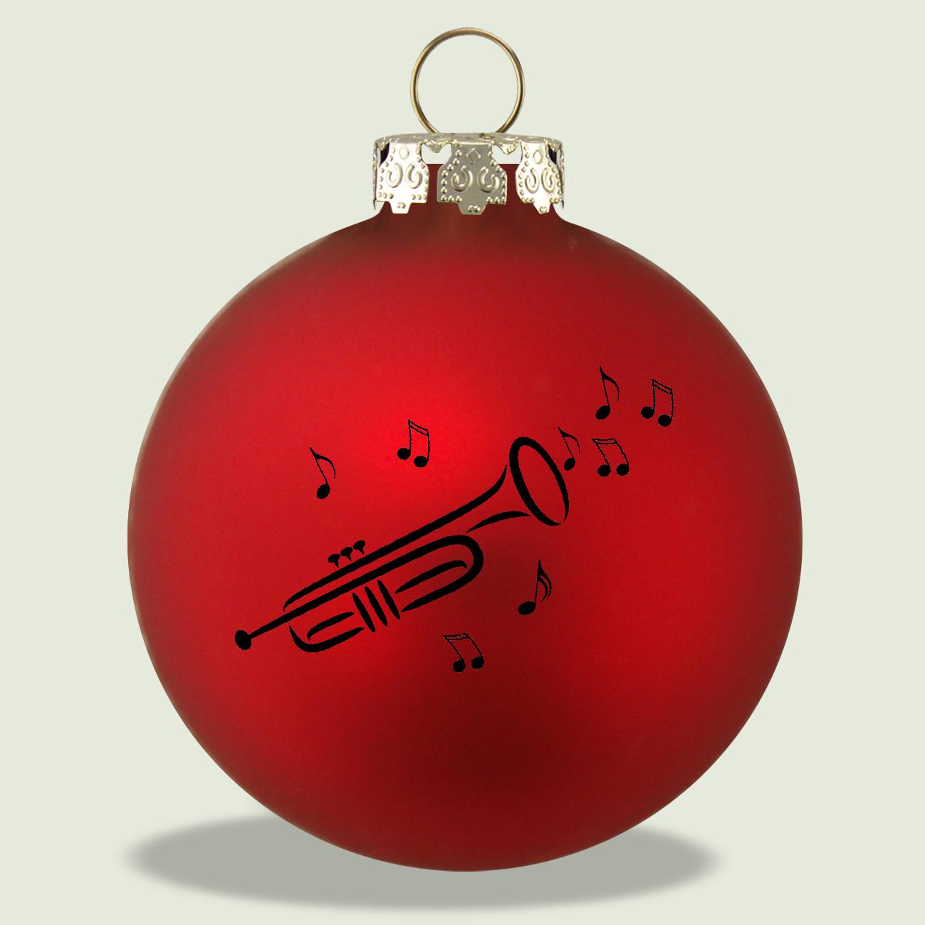 Christmas ball with trumpet print (single), various colors