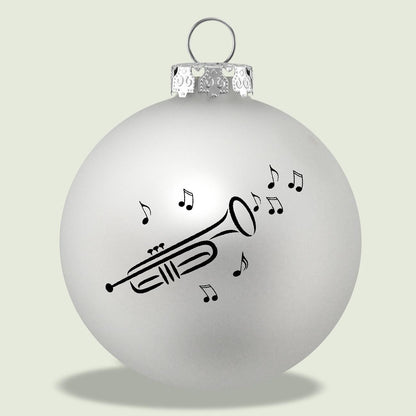 Christmas ball with trumpet print (single), various colors