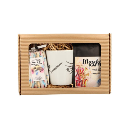 Gift set with music mug, coffee and sugar sticks