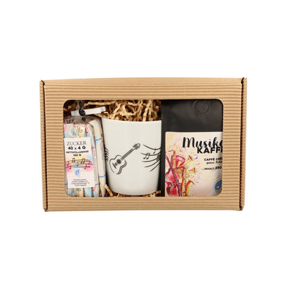 Gift set with music mug, coffee and sugar sticks