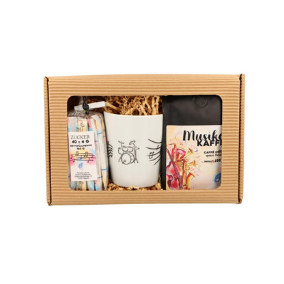 Gift set with music mug, coffee and sugar sticks