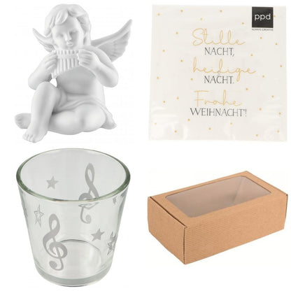 Christmas gift set with napkin, lantern and angel