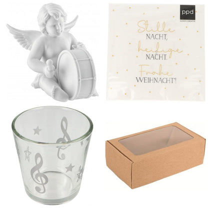 Christmas gift set with napkin, lantern and angel