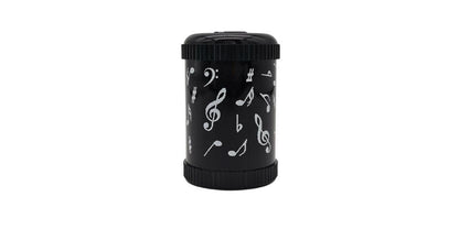 Pencil Sharpener Round Tin Black Note Mix