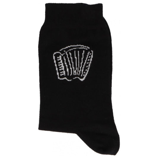 Socken mit eingewebtem weißen Akkordeon, Musik-Socken