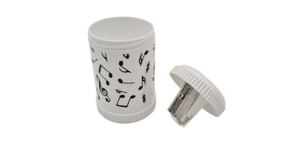 Pencil Sharpener Round Tin White Note Mix