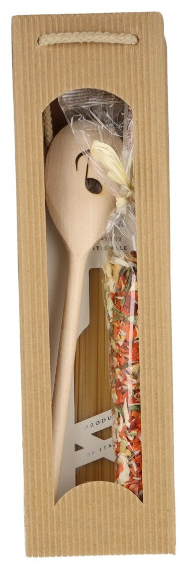 Geschenkset mit Kochlöffel, Fine Wine Pasta und Gewürzmischung "SPAGHETTI BOLOGNESE"