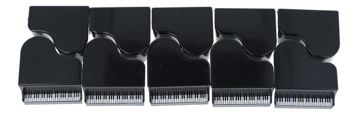 Pack of 10 Piano Pencil Sharpeners, Black, Grand Piano