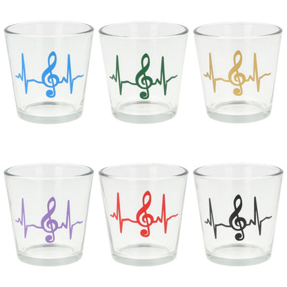 Teelichtglas mit Herzschlag und Violinschlüssel, Windlicht