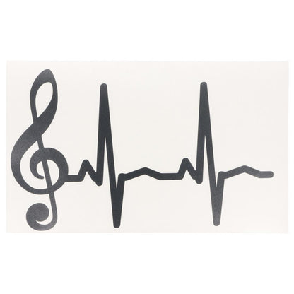 Musikalischer Autosticker Violinschlüssel und Herzschlag