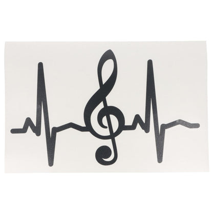 Musikalischer Autosticker Herzschlag, mittig ein Violinschlüssel