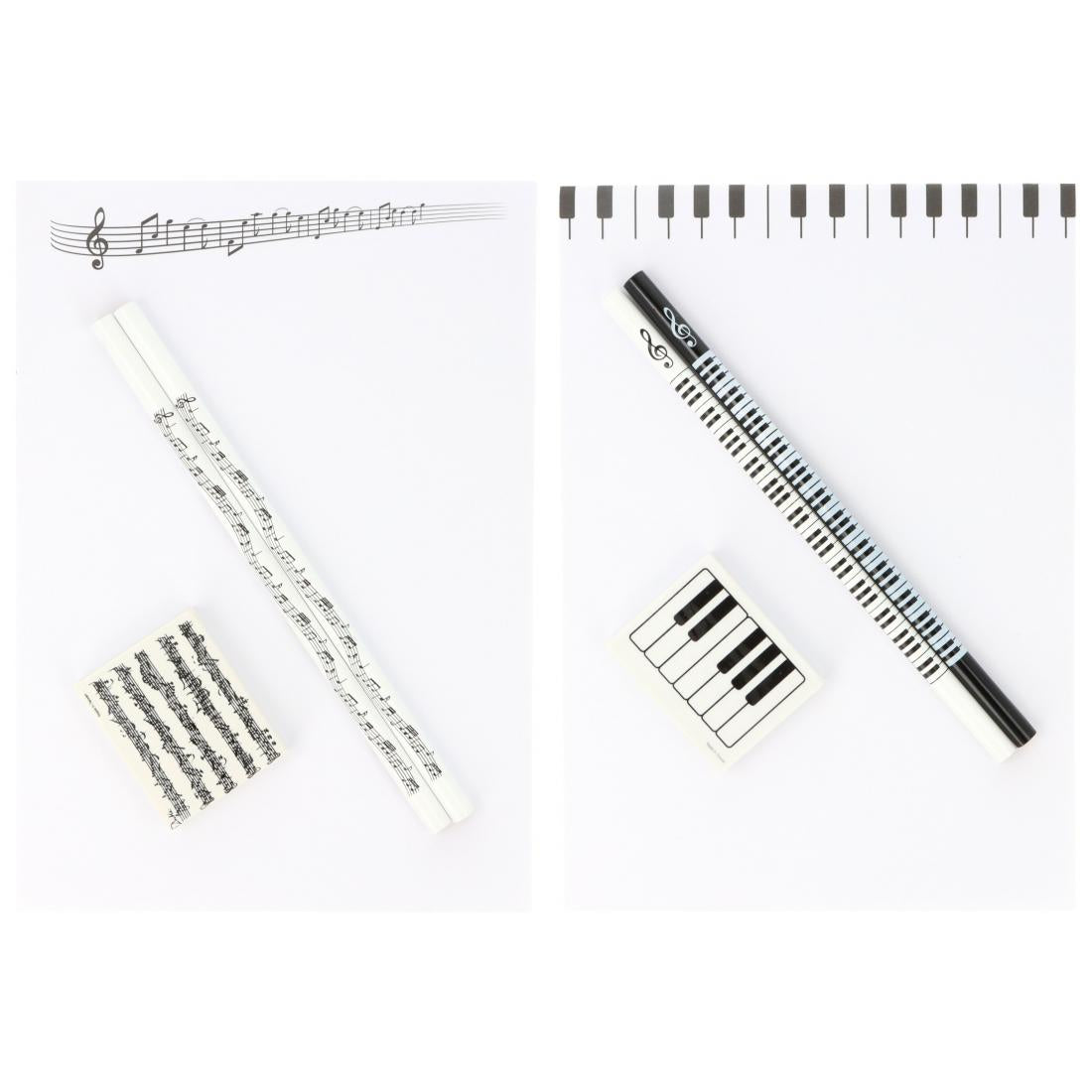 Schreibset mit Notizblock A5, Bleistiften und Radiergummi