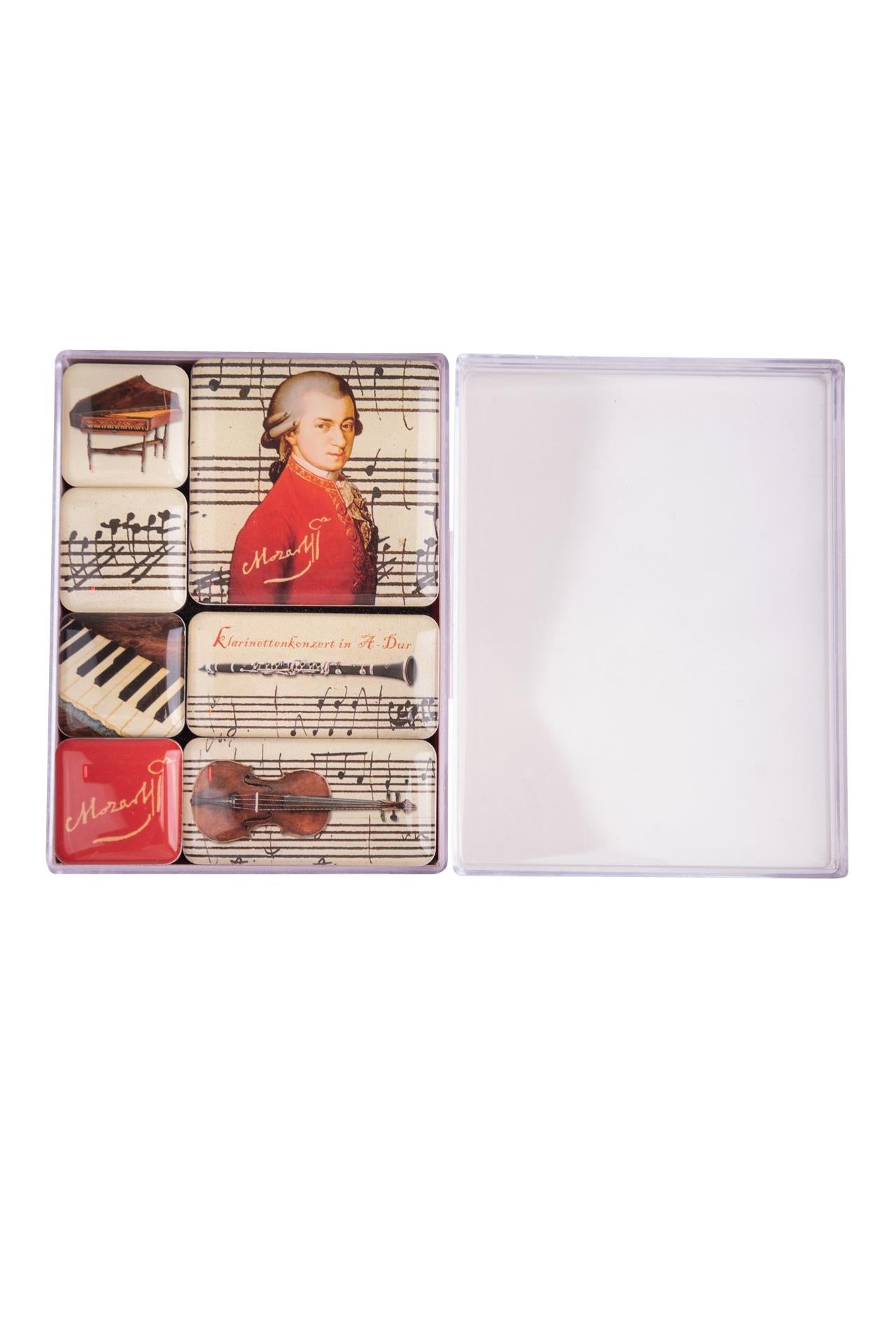 Mozart magnet set with 7 different magnets