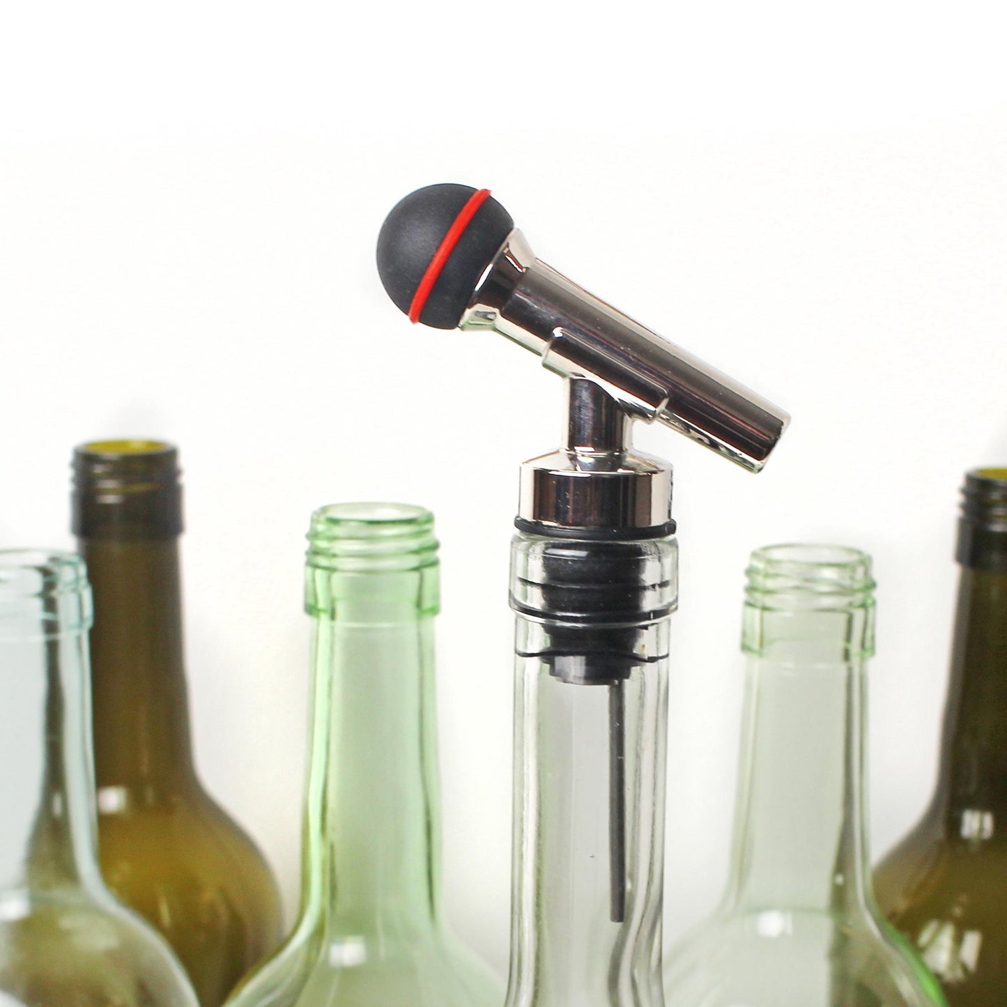 Microphone Bottle Stopper with Pourer