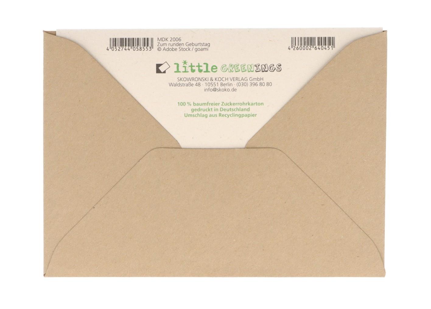 kleine Doppelkarte Zum runden Geburtstag (Schallplatten)