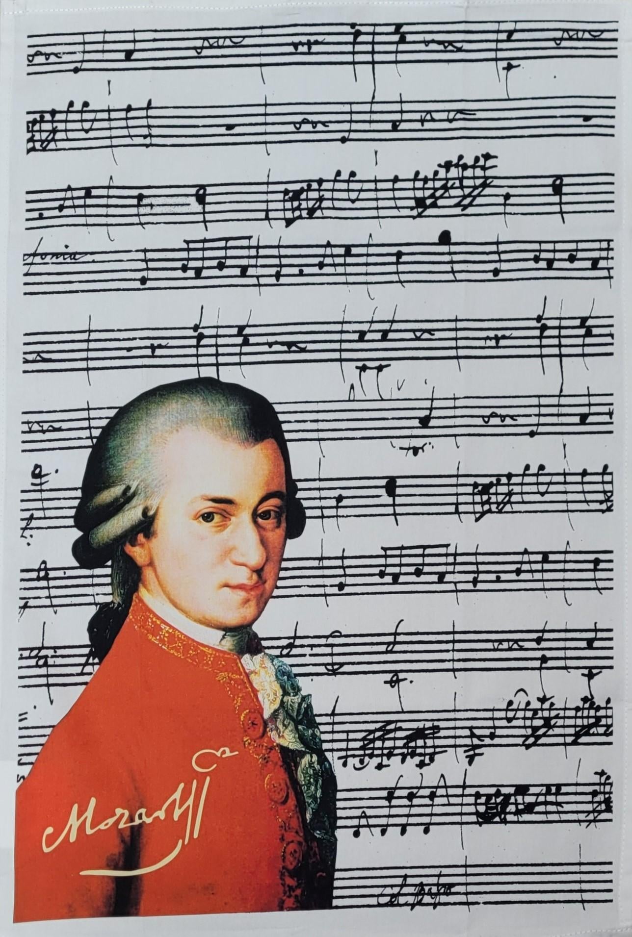 Composer tea towel with Mozart