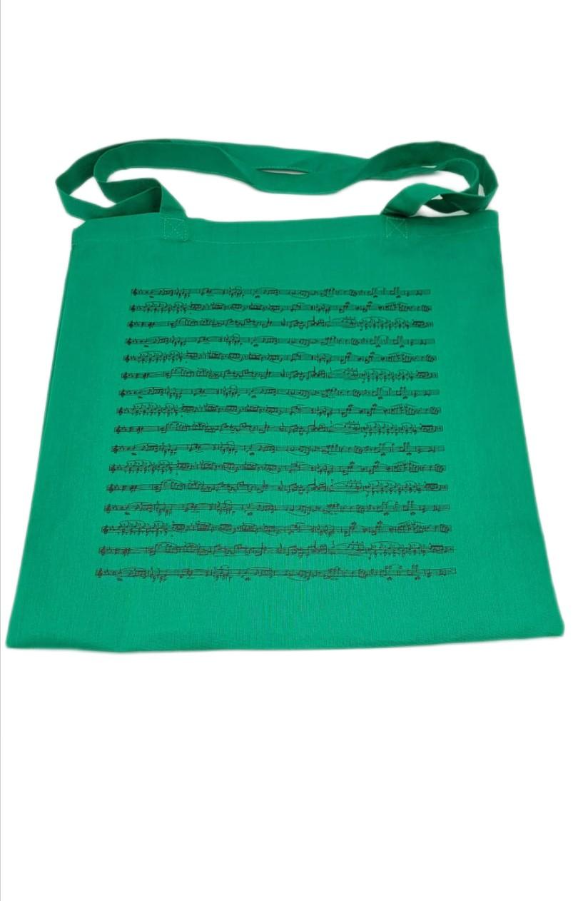 Music line tote bag with long handles, various colors