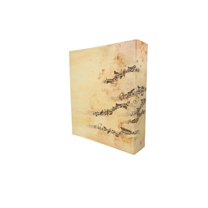 musikalischer Ordner mit Notenzeilen, creme mit schwarzen Noten