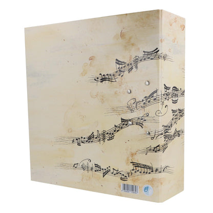 musical folder with staves, cream with black notes