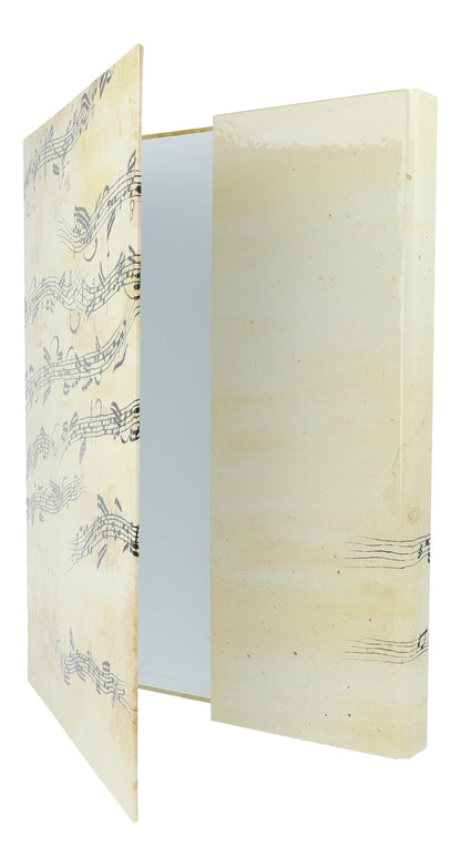 cream-colored collection box with black music lines for DIN A4